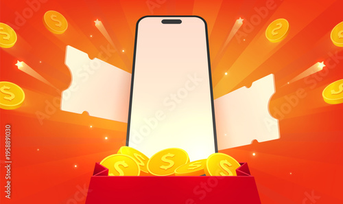 Ecommerce Mobile Sale Discount Promotion Digital Background