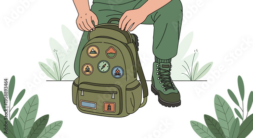 Adventurous Spirit Prepared For Outdoor Exploration And Wilderness Journeys