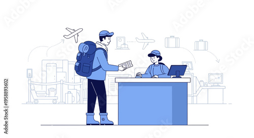 Airport Passenger Check In Process And Travel Experience