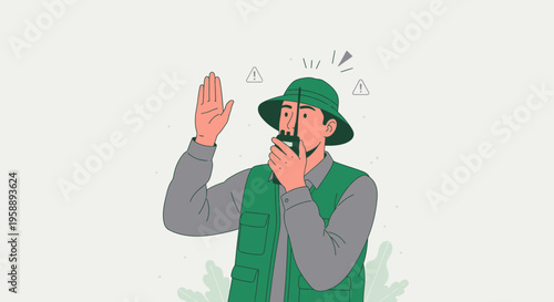 Alert Explorer Communicating Via Radio With Warning Signals