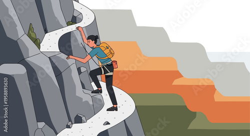 Alpine Ascender Reaching New Heights On Scenic Mountain Trail