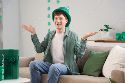 Redhead young man in leprec...