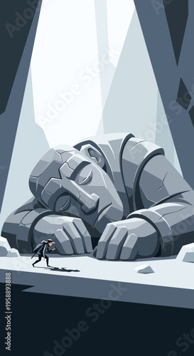Ancient Stone Giant Slumbers In Mysterious Cavernous Sanctuary Of Legends