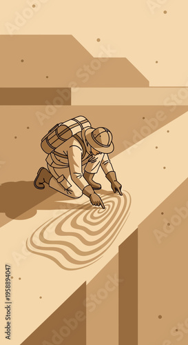 Archaeologist Discovers Ancient Desert Patterns During Excavation