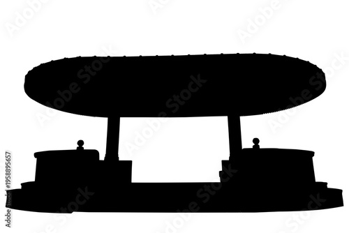 Goiânia, Goiás, Brazil April 10, 2025: Bandstand civic square construction Architecture Art Deco historical heritage urban building