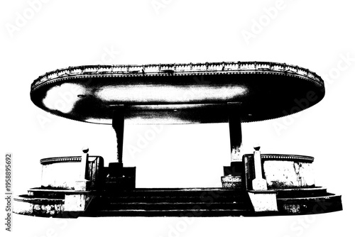 Goiânia, Goiás, Brazil April 10, 2025: Bandstand civic square construction Architecture Art Deco historical heritage urban building