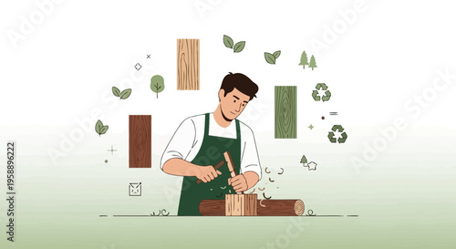 Artisan Carving Wood With Nature Inspired Elements