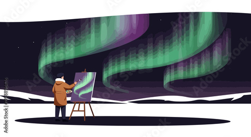 Artist Captures Majestic Aurora Borealis Display In Cold Arctic Landscape