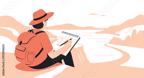 Artist Captures Serene Landscape During Outdoor Adventure