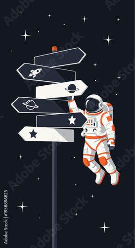 Astronaut Navigating Cosmic Choices At A Celestial Crossroads