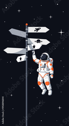 Astronaut Navigating Cosmic Crossroads Of Possibilities Among The Stars