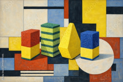 Painting, contemporary art, sponges, cleaning