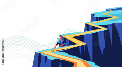 Athlete Ascends Challenging Mountain Path Towards Success