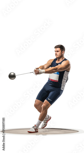 Athlete Demonstrates Hammer Throw Technique Focused On Power And Precision