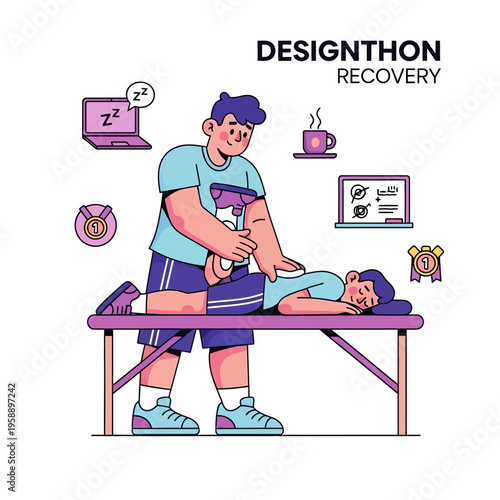 Athlete Receiving Deep Tissue Massage For Post Workout Recovery