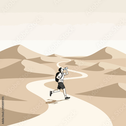 Athletic Endeavor Across Arid Dunes