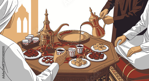 Arabic Coffee and Dates Traditional Middle Eastern Hospitality