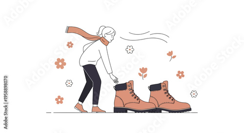 Autumnal Comfort Adolescent Preparing For Cooler Weather With Stylish Boots