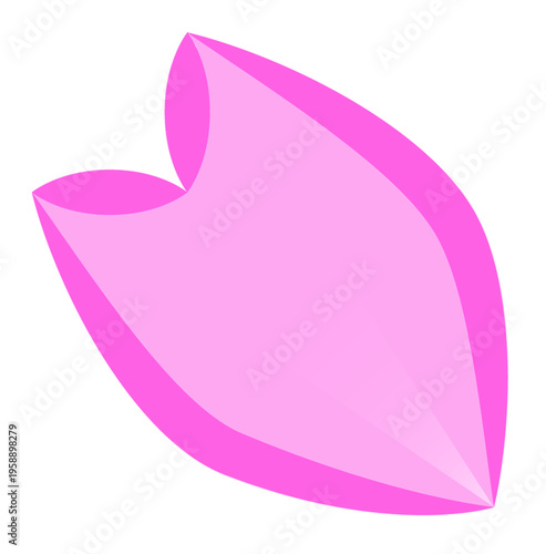 かわいい桜の花びら1枚のシンプルイラスト素材 - Single Sakura Petal Illustration