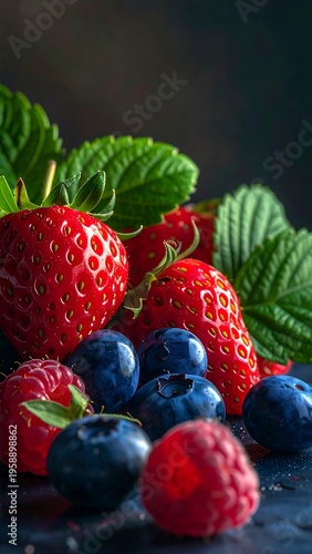 blueberries and strawberries