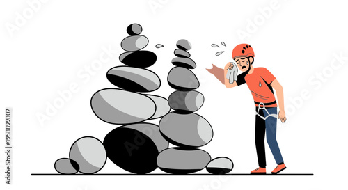 Balancing Act Struggle Against Rock Stacks Effort