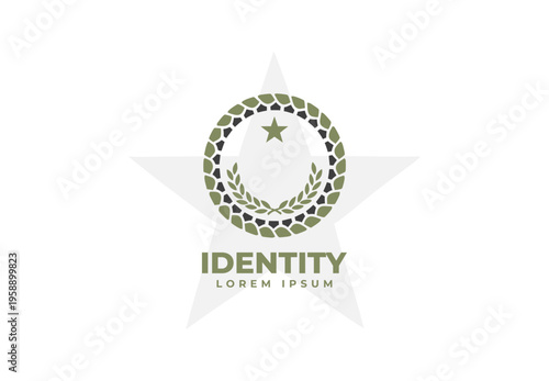 Circle Emblem army logo design and concept ide for branding.