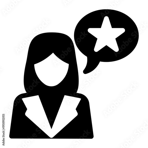 Rating Review Satisfaction Testimonial icon from the Digital Business icon collection (Glyph Style)