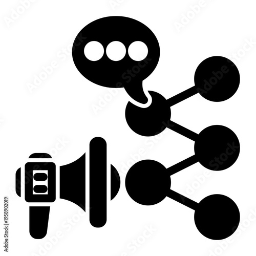 Shareable Social Media Campaign icon from the Digital Business icon collection (Glyph Style)