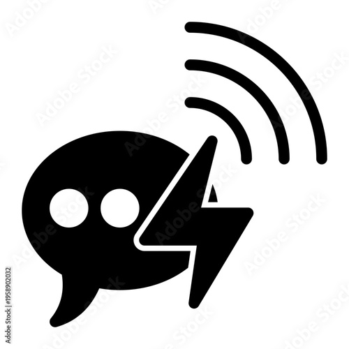 Instant Messaging Fast Response icon from the Digital Business icon collection (Glyph Style)