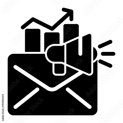 Newsletter Campaign Promotion icon from the Digital Business icon collection (Glyph Style)