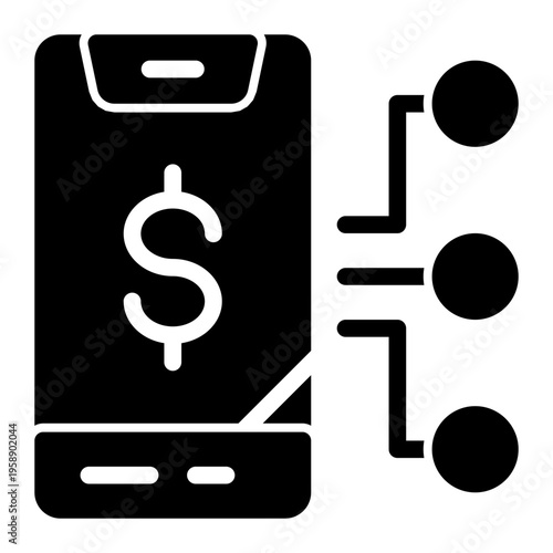 Mobile Finance Digital Business icon from the Digital Business icon collection (Glyph Style)