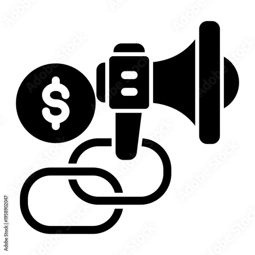 Referral Partnership Commission icon from the Digital Business icon collection (Glyph Style)