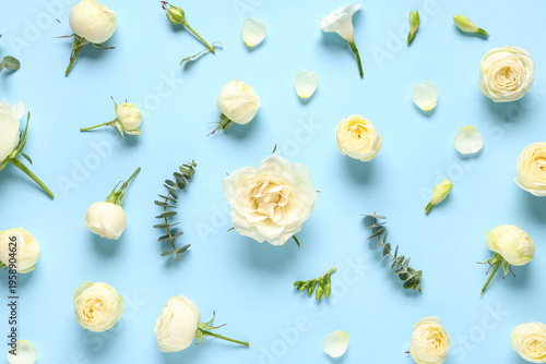 Composition with white rose...