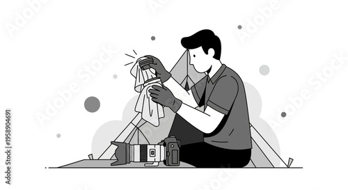 Careful Photographer Maintains Pristine Camera Equipment