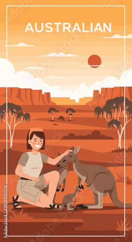 Charming Australian Outback Adventure with Kangaroo Family Encounter