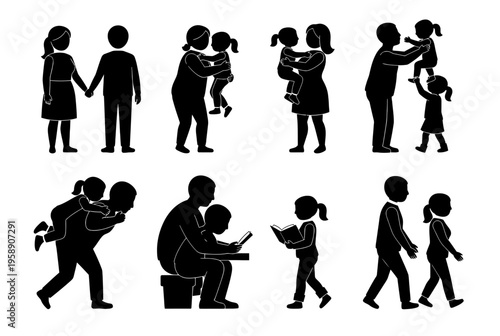 Family members interact with each other in various settings and emotions daily