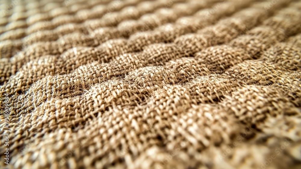 Naklejka premium Explore the subtle beauty of textured beige linen fabric.