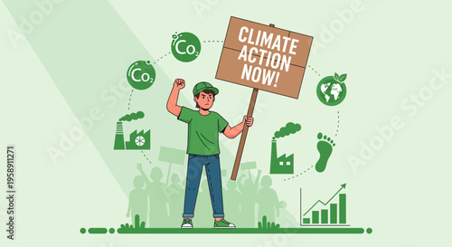 Climate Action Now Poster For Global Environmental Awareness