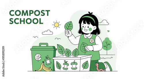 Children Learning About Composting And Sustainability