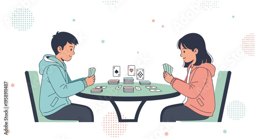 Children Playing Cards Together A Delightful Indoor Activity For Family Fun