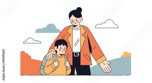 Comforting Embrace Showing Support and Care For A Sad Child