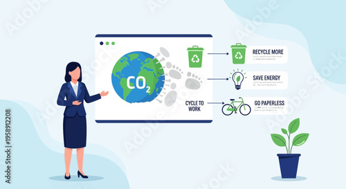 Corporate Sustainability Education Presentation For Global Carbon Footprint Reduction