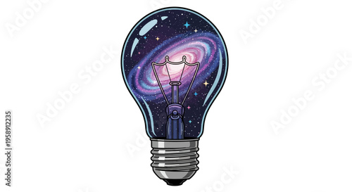 Cosmic Idea Bulb Illuminating Infinite Possibilities In The Universe