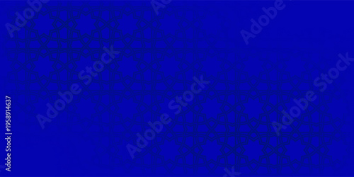 Blue Islamic Background Vector - Abstract Geometric Pattern Ornament Background For Moslem Ramadan Kareem, Eid Mubarak and Another Moslem Celebration Day