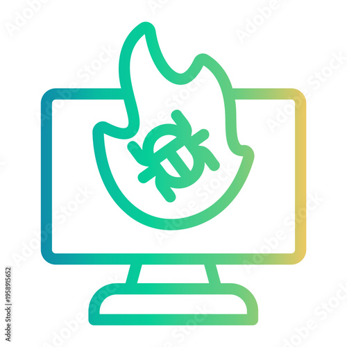 bug Line Gradient Icon