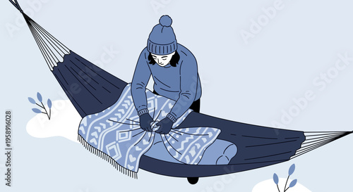 Cozy Hammock Relaxation During Winter Chill