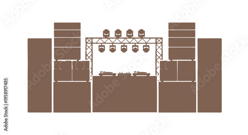Brown colored dj sound equipment setup.