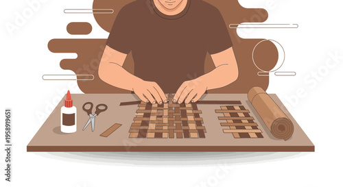 Crafting Handmade Projects With Wood Strips And Glue