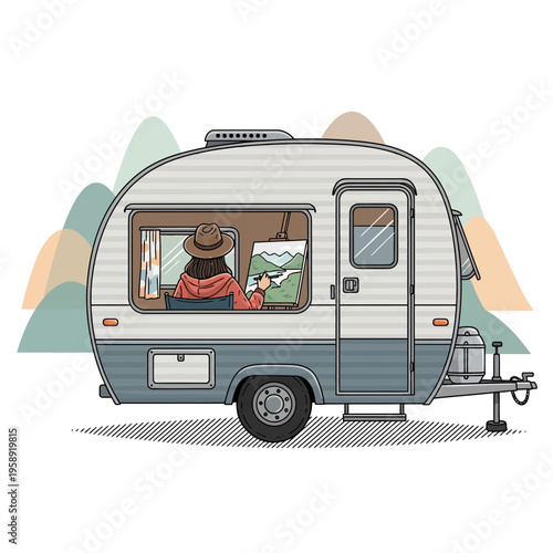 Creative Artist Finds Inspiration While Traveling in a Vintage Camper Van