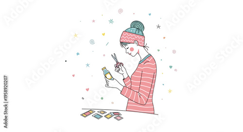 Creative Crafting Session With Scissors And A Bottle